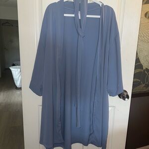 Birdy Grey Dusty Blue Robe Relaxed Silhouette Intimates